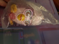 Vintage Talking Furby Rare Collectible Keychain Ring Pink/Mauve Toy 1999