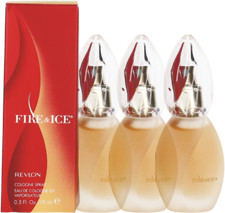 Fire  Ice By Revlon Women Combo Pack: Cologne Spray 1.5oz 3x0.5oz Bottles New