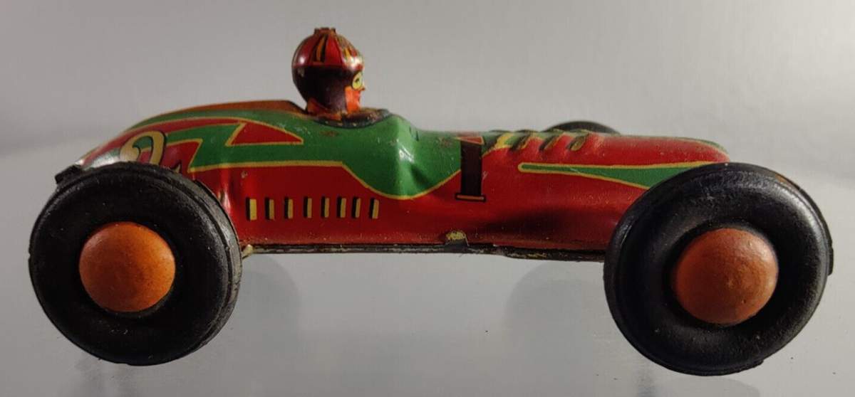 当時物　メーカー不明　レーシングスタイル　32パイ　MADE IN ITALY RARE VINTAGE 1950's ALPS JAPAN TIN FRICTION 4