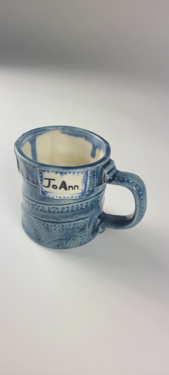 非売品 THE AUTHENTIC ONE BIC JOHN JEANS CUP Vintage joan Ceramic Blue Jean Denim Design Coffee Cup Tea Mug | eBay