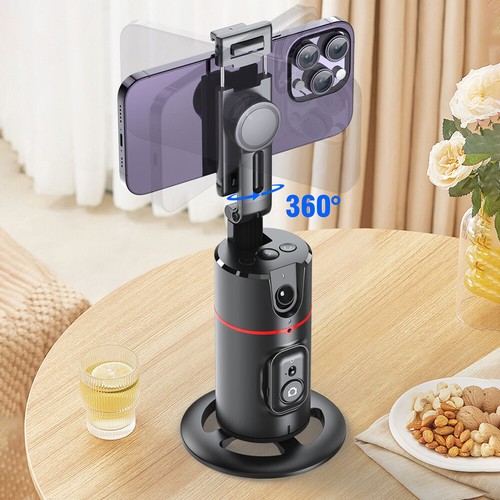 360° Selfie Rotating Face Tracking Tripod Phone Holder Vlog Video Record+Remote - Photo 11 sur 18