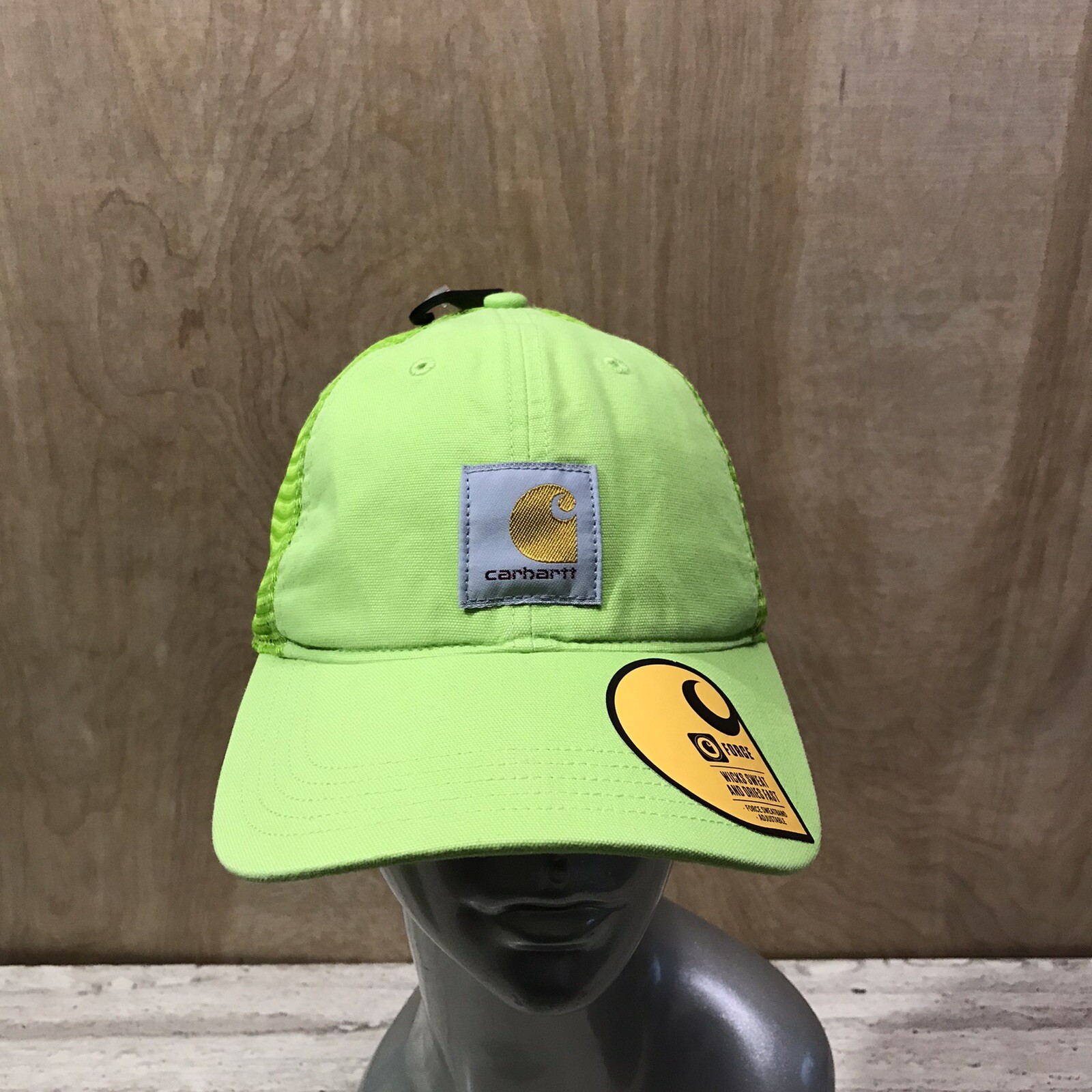 Carhartt Men's Green Bright Canvas Mesh Adjustable Snapback Trucker Hat