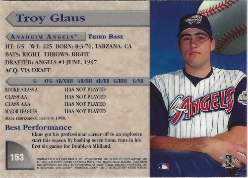 1998 Bowman's Best - #153 Troy Glaus (RC) - Picture 2 of 2