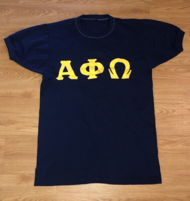 Vintage Alpha Phi Omega Fraternity Mesh Jersey Shirt Stitched Medium Blue APEX