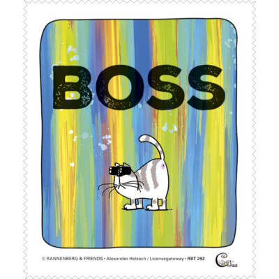 Schönes Microfasertuch / Brillenputztuch von Rannenberg & Friends ''Catzz - Boss''