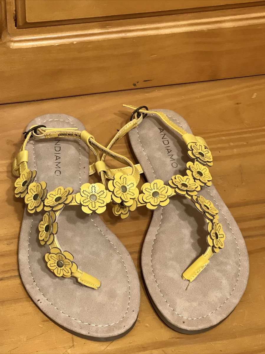 Yellow hotsell flower sandals