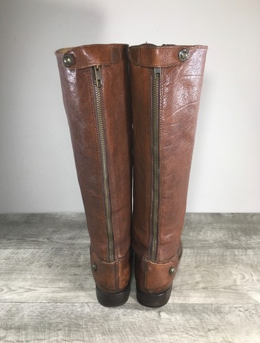 Frye #76430 Melissa Button braune kniehohe Damen-Reiterstiefel aus weichem Leder 7,5 - Bild 6 von 12
