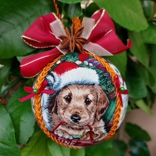 Palline di natale cani decorazioni cani palline natalizie cani stoffa patchwork 