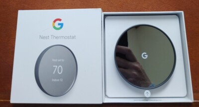 Black Google Nest Smart Thermostat, G4CVZ - opened box