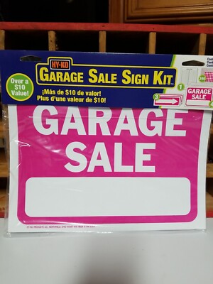 Hy-Ko Sign, Garage Sale Kit KIT-13 New In Plastic. Signs Arrows Prices Inventory