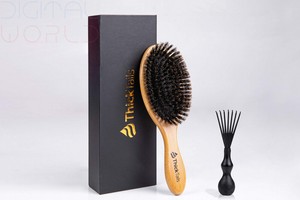 Thicktails 100 Boar Bristle Hair Brush Set Soft Natural Bristles For