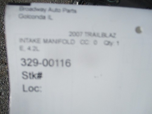 2007 Trailblazer 4.2L Intake Manifold 02-06 - Picture 3 of 3