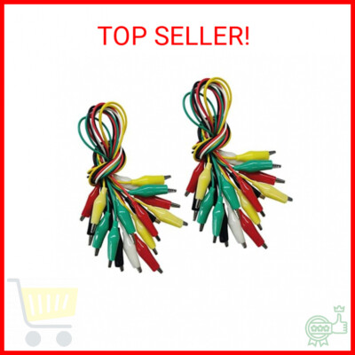 20PCS Preminum Crocodile Alligator Clips Electrical, 5 Colors Jumper Wires Kit w