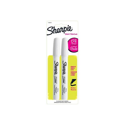Sharpie Permanent Markers Medium Point White 2/Pack (1782041) 896656