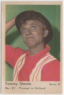 Tommy Steele 1964 Dutch Gum TRADING CARD from Greece Singer Film Star A #21 E3