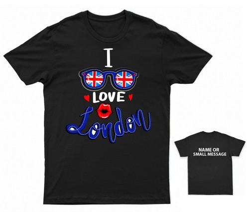 I love London Glasses Printed T-Shirt Personalised Gift Custom Name message - Picture 12 of 17