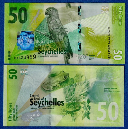 Seychelles set - Seychelles 25,50,100 Rupees 2016 P-48,49,50 UNC Notes - Birds - Picture 4 of 5
