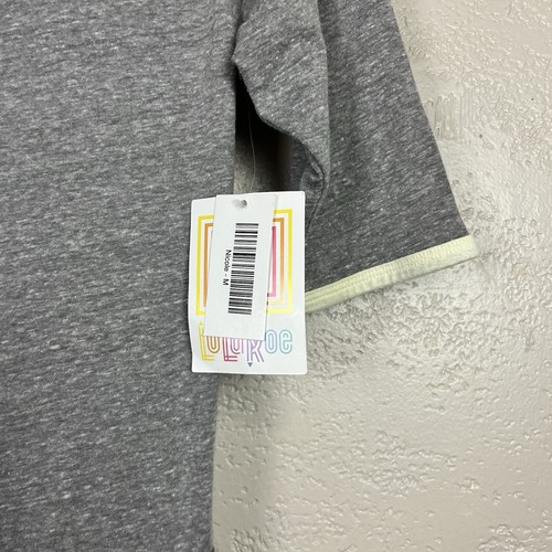 Lularoe Nicole Solid Gray Elbow Sleeve Fit & Flare Dress Size M Trim Soft - Picture 14 of 17
