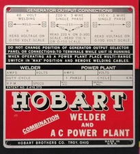 VINTAGE HOBART BROS CO. PLAQUE PLATE SIGN TROY OHIO (NEW OLD STOCK)