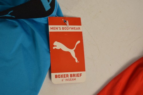 2 Puma Boxer Large Briefs Men's Underwear NWT Blue Red 6" Inseam Bodywear - Picture 5 of 13