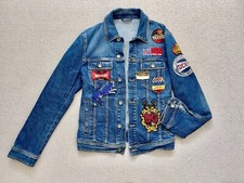 Dolce&gabbana Women Embroidered Military Denim Jacket With Patches Size 46 Uk 14