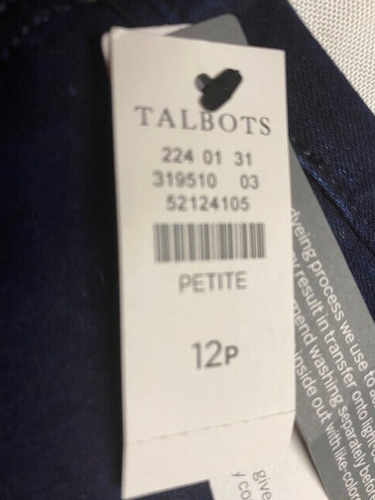 NWT Talbots Dark Blue Jeggings High Waist Skinny Leg Ankle Length Size 12P - Picture 3 of 9