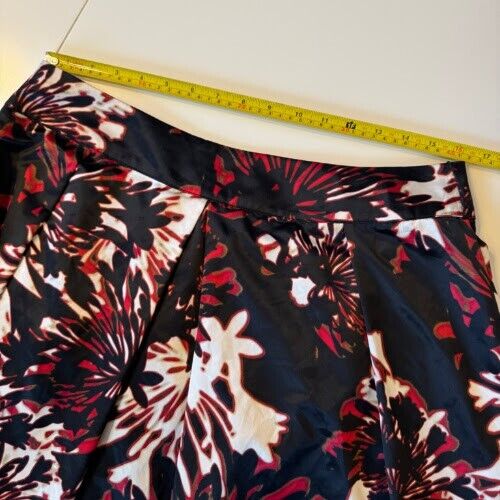 Worthington Size 14 Floral A-Line Skirt Black Red White Bold Print Modern Style - Bild 11 von 11