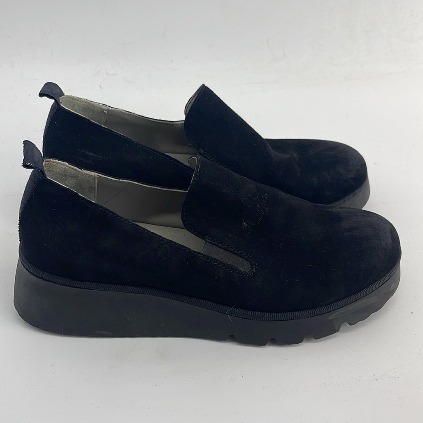 SAOLA Scarpe mocassino Fly London Pece scamosciate plateau zeppa suola alette taglia 39