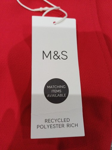 M&S COLLECTION Tailored Straight Leg Trousers Size 12 LONG RED - Picture 4 of 8