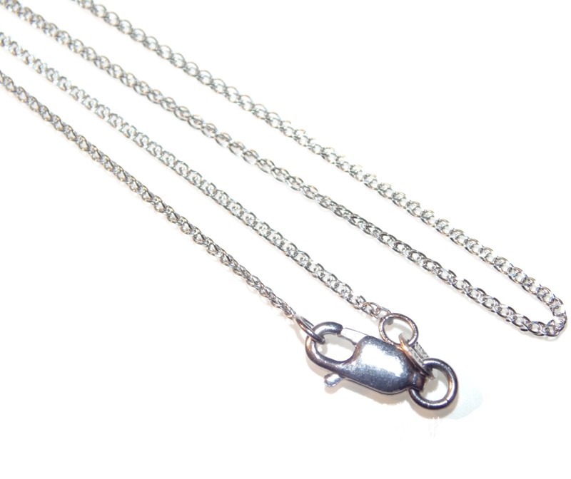 New Cable Necklace in solid 14k White Gold Jewelry 585 18" long Adjustable