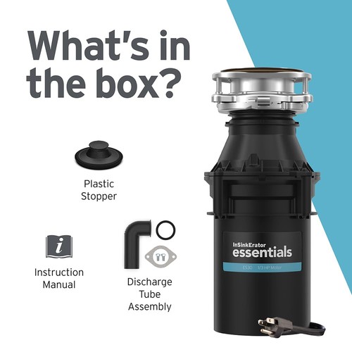 ES30 W/C 1/3 HP Motor Continuous Feed Kitchen Garbage Disposal with Power Cord - Picture 4 of 5