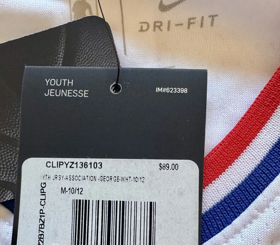 NUEVO CON ETIQUETAS NBA Paul George Los Angeles Clippers Nike Swingman Jersey Juvenil Mediano Precio de venta sugerido por el fabricante 89 USD Foto 3 de 4