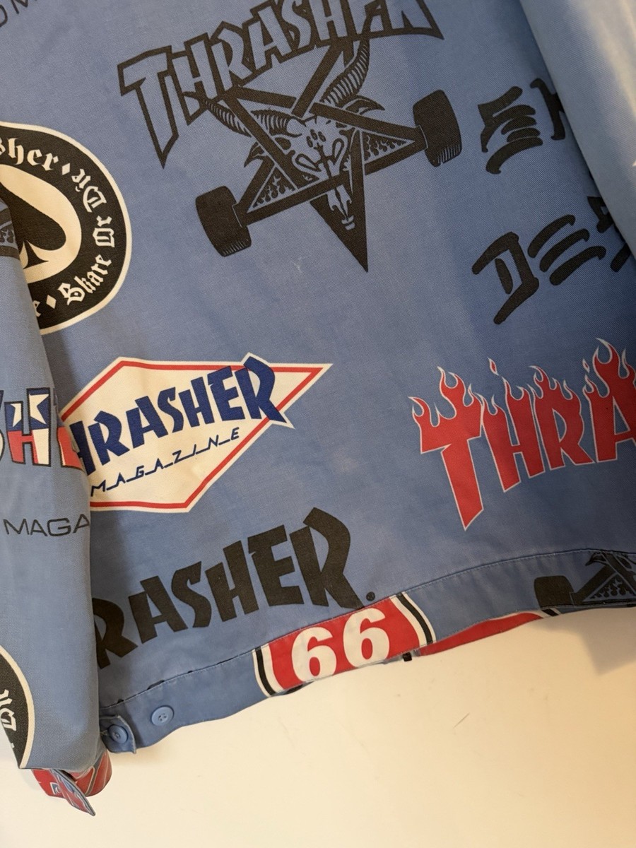Supreme x Thrasher All Over Print Work Jacket Blue Size XL Rare