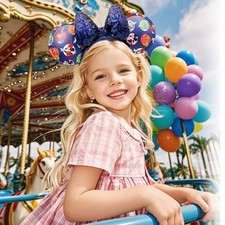 Disney Parks Mickey and Friends Sequined Bow Ears Navy Blue Headband 2026