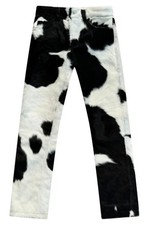 Genuine Cowhide Leather Pants Natural Hair-On Cow Skin Western Style Pant