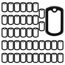 40pcs Silicone Dog Tag Silencers - Black Rubber Cases for ID Tags, Fade-Resistan