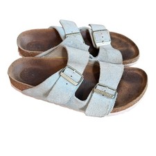 BIRKENSTOCK Arizona Light Blue Soft Footbed Leather Sandals EU 37 L6 M4 Narrow