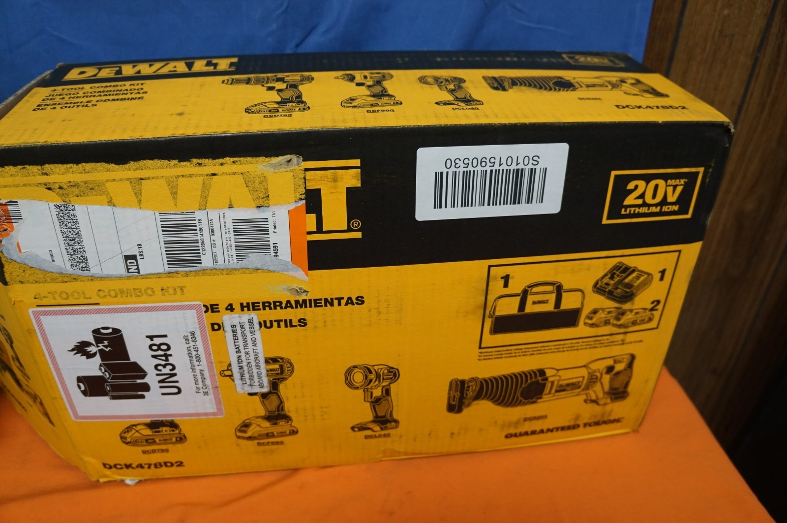 DeWalt DCK478D2 20V Max Cordless 4 Tool Combo Kit New Open Box