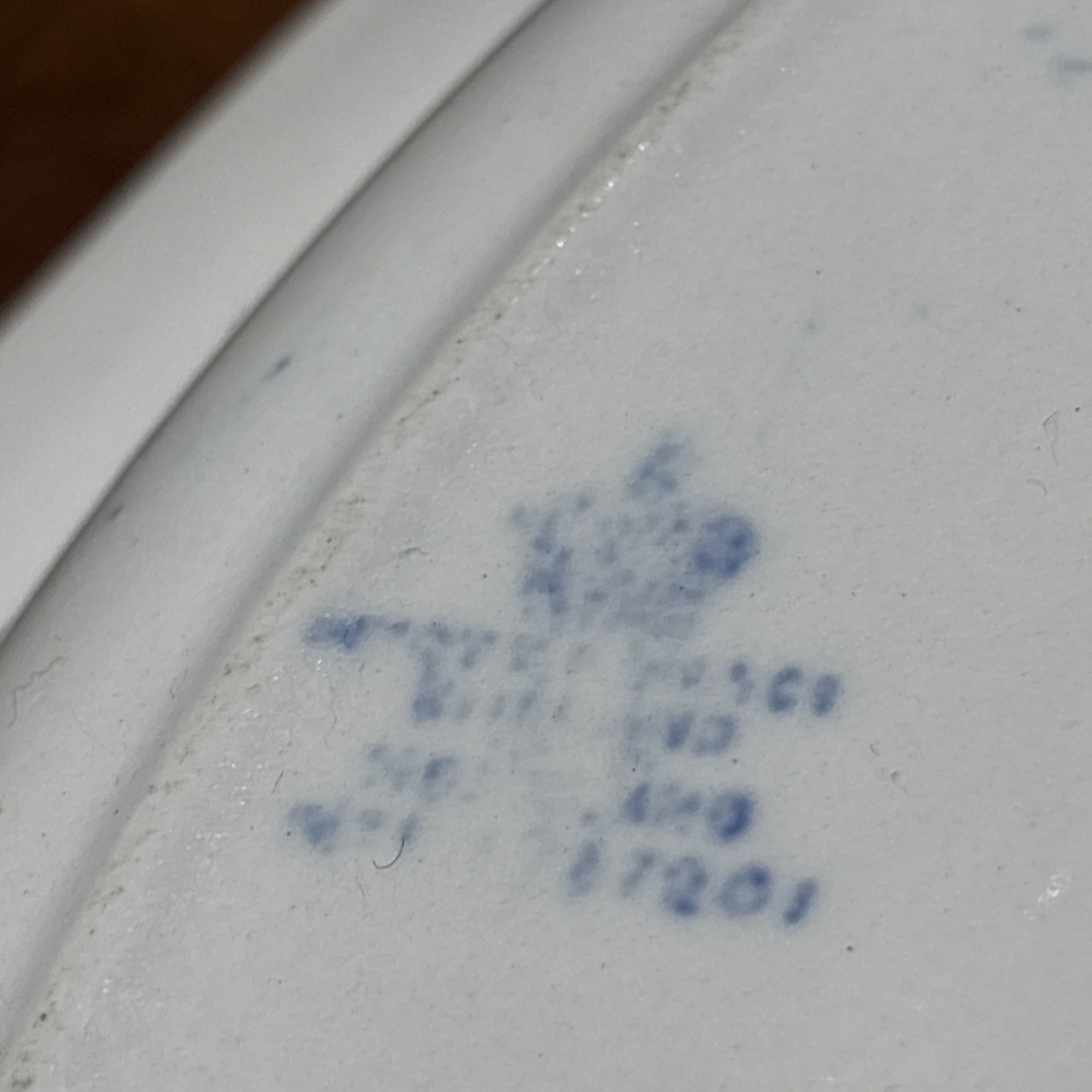 Vtg Wood & Sons England Blue White Transfer Ware Oval Serving Bowl Landscape SEE