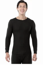 FRUIT of the LOOM Men’s M (38-40) Thermal CREW Top Waffle Base Layer • Black NWT