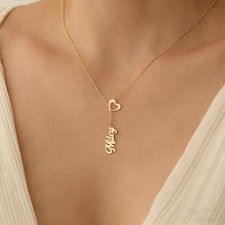 Custom Name Plate Necklace Personalized Stainless Steel Pendant Birthday Gift
