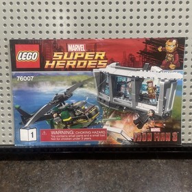 LEGO Marvel 76007 Iron Man Malibu Mansion Attack Instructions + Comic Book