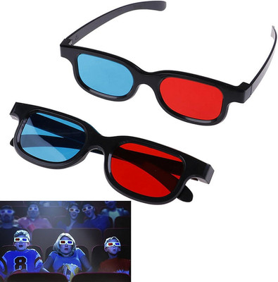 2Pcs Red and Blue 3D Glasses Universal TV Movie Dimensional Video Frame 3D Glass