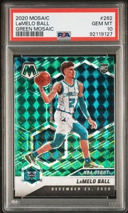 2020 Panini Mosaic Lamelo Ball #262 PSA 10 Green Reactive