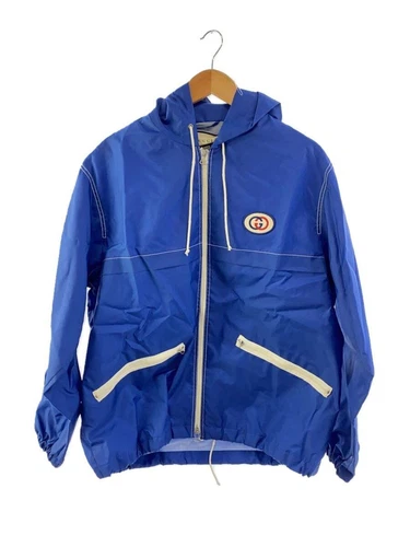 GUCCI GIACCA NYLON 46 BLU 654834 2021 GG PATCH