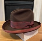 Vintage 1940s Royal Stetson Deluxe The Madison Brown Homburg 7 ¼ 