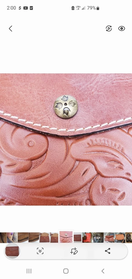 Carteira Clutch Patricia Nash Floral Couro Tooled LG 9x6.5" Boho Western Whimsey - Imagem 2 de 4