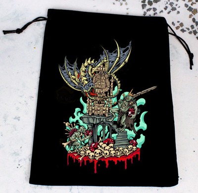 Premium Black Dice Bag: Ghoul King Würfel Beutel Baron of Dice NEU