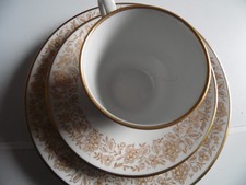 3 Teiliges Kaffeegedeck Tasse Unterteller Weimar Eleganz  Weintraube Goldrand