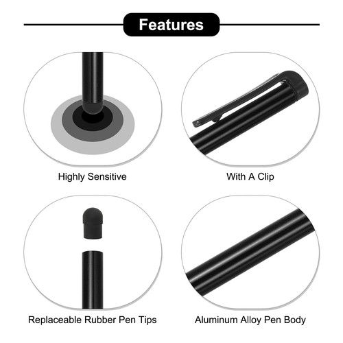 5pcs Stylus Pens for Touch Screens Capacitive Stylus Pencil Black - Zdjęcie 4 z 7